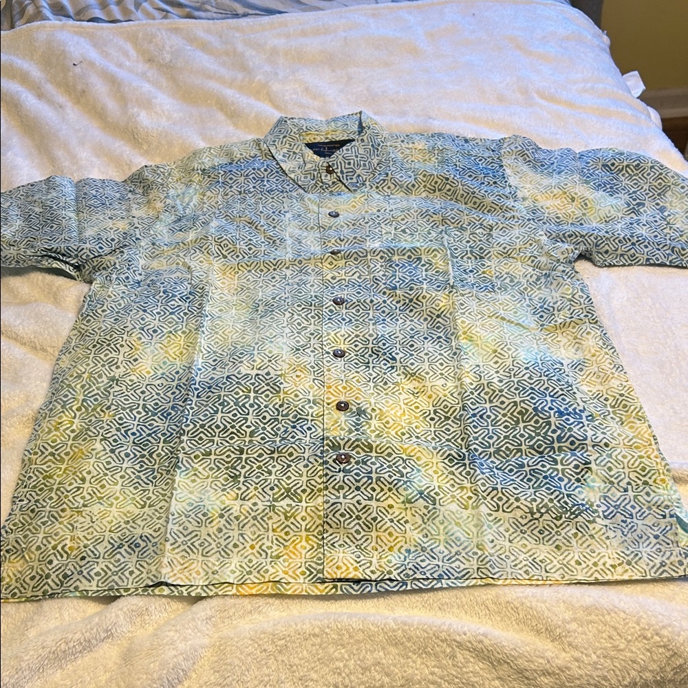 Patterned Women's Blouse - Blue and Yellow